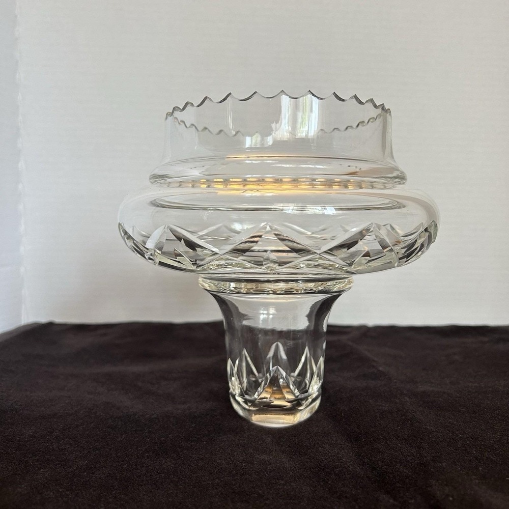 Large Cut Crystal Chandelier Finial Bottom Ornament Replacement 6" Scalloped